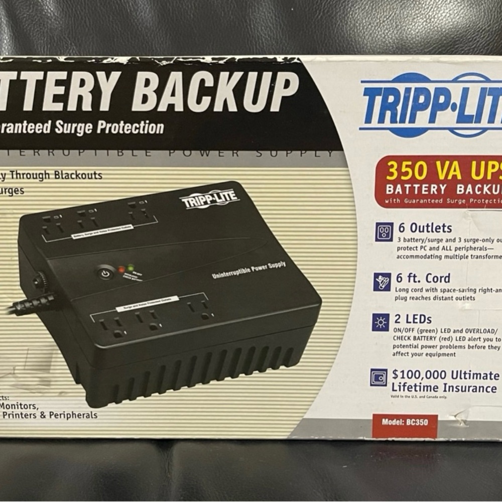 Tripp Lite Battery Backup UPS 350 - 2in1- Battery Backup Power/ Surge Protection